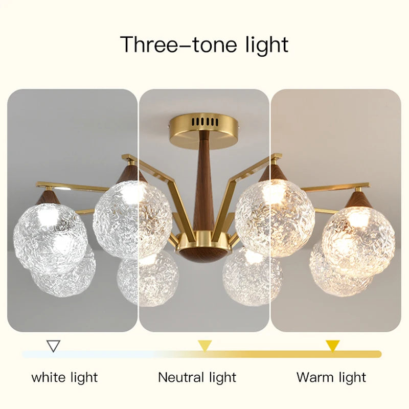 Wabi Sabi Glass Chandeliers For Dining Tables Living Room Kitchen Office Coffee Hanging Lamp Nordic Home Decor Ceiling Lights