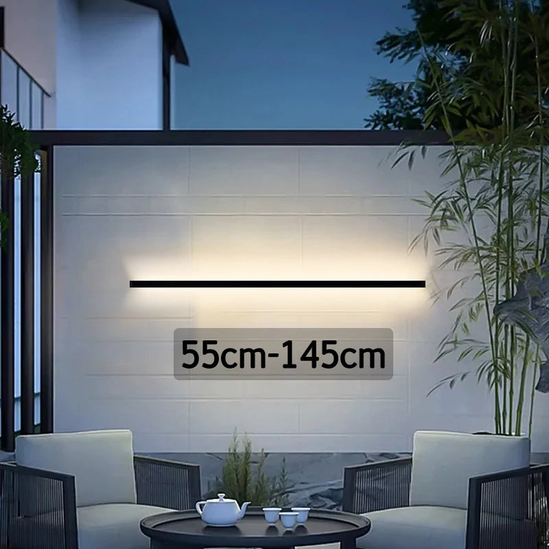 LED Lighting Wall Lamp IP65 Garden AC Long Wall Light Outdoor Waterproof Modern Long Strip 85-256v OutdoorDecoration