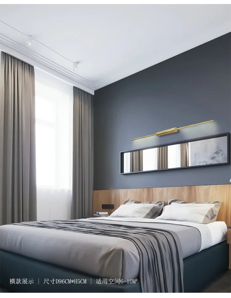 Nordic Line Led Wall Lamp Modern Living Room Bedroom Bedside Lamp Creative Designer's Corridor Bathroom Mirror Front Wall Light