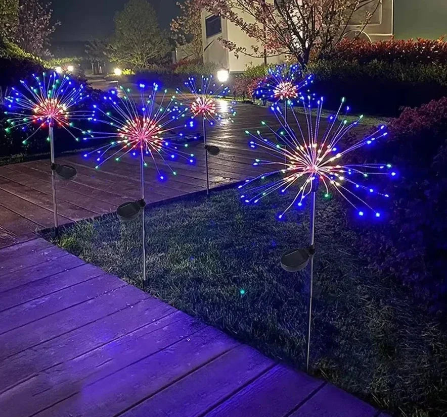 200LED Solar Garden Lights Waterproof Outdoor Lighting Solar Firework Light Lawn Pathway Garden Decoration