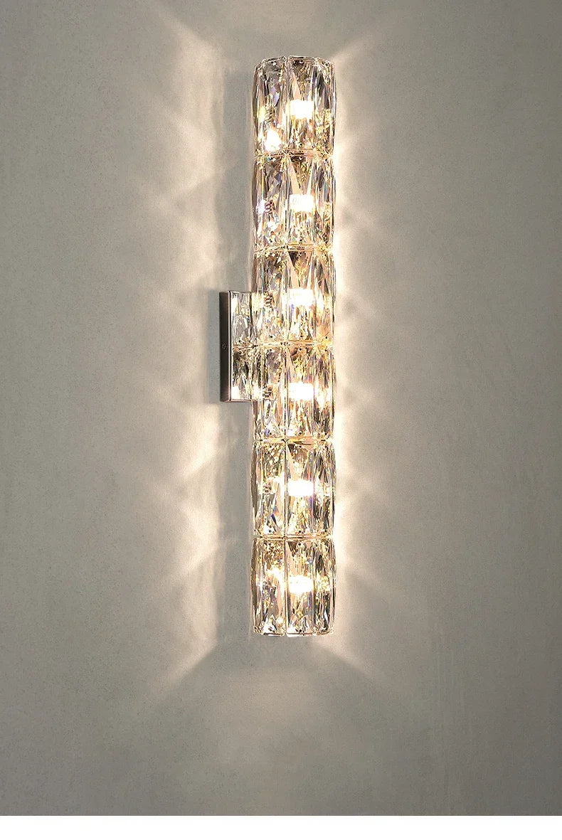 Modern High-end Crystal Wall Light Nordic Living Room Bedroom Bedside Long Wall Lamp Hotel Villa Corridor Bracket Light
