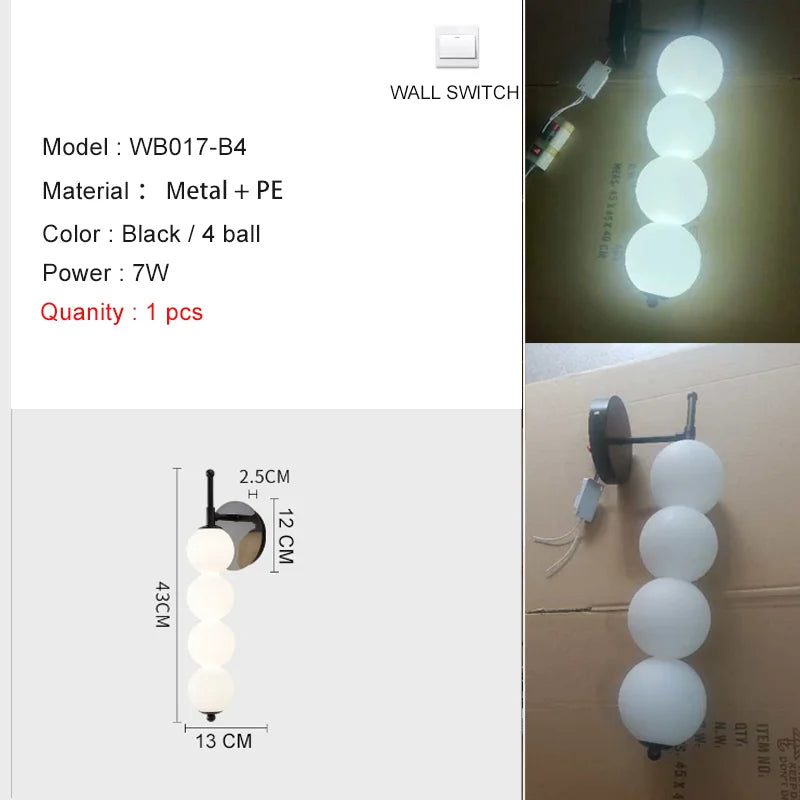 Nordic Wind Gourd Wall Lamp Minimalist LED Milky White Light For Living Room Study Bedroom Bedside Home Decoration Light Fixture