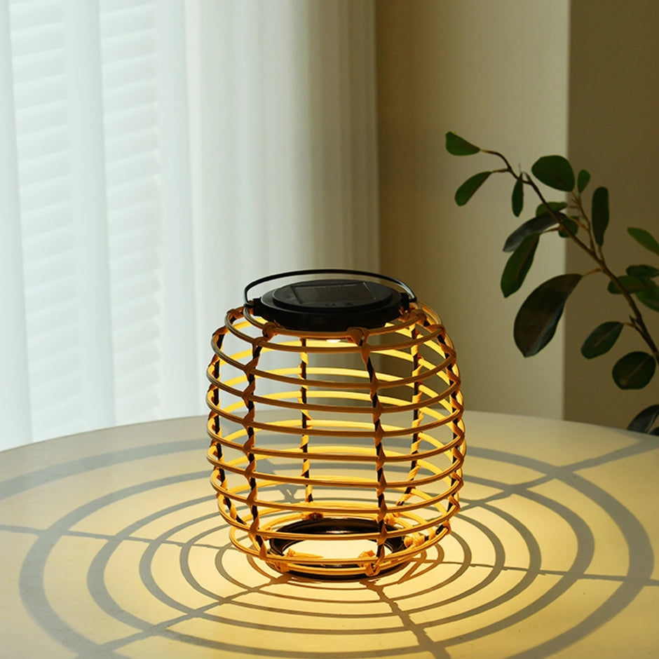 Solar Garden Light Ornaments 600mAh Imitation Rattan Lawn Projection Light Decor