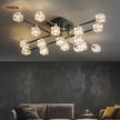 Light Luxury All Copper Living Room Ceiling Lamp, High-end Crystal Lamp, Creative Bedroom Lamp, Minimalist Dining Room Lamp