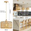Wicker Rattan Pendant Lamp Teahouse Homestays Decorative Pastoral Retro Pendant Light Kitchen Corridor Bedroom Dining Chandelier