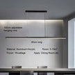 2026 LED Square Pendant Light For Dining Room Bedroom Living Room Home Loft Decor Modern Black Aluminum Hanging Lamp