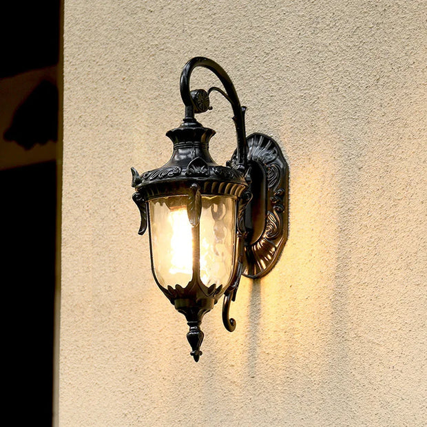 Europe Outdoor Wall Light Retro Garden Yard Porch Lamp Residential Balcony Exterior Waterproof Lighting E27 Glass Fixtures
