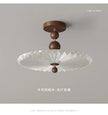 French Mid-Century Style Ceiling Lights Parlor Simple Retro Luxury Gold Resin Pleated Master Bedroom Room Decoration LED Fixture