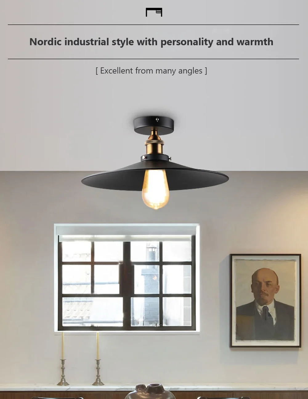 DAMIASMIL Retro Ceiling Lamp for Living Room Dining Room Bedroom Corridor Entrance Ceiling Lights E27 Indoor Lighting Fixtures