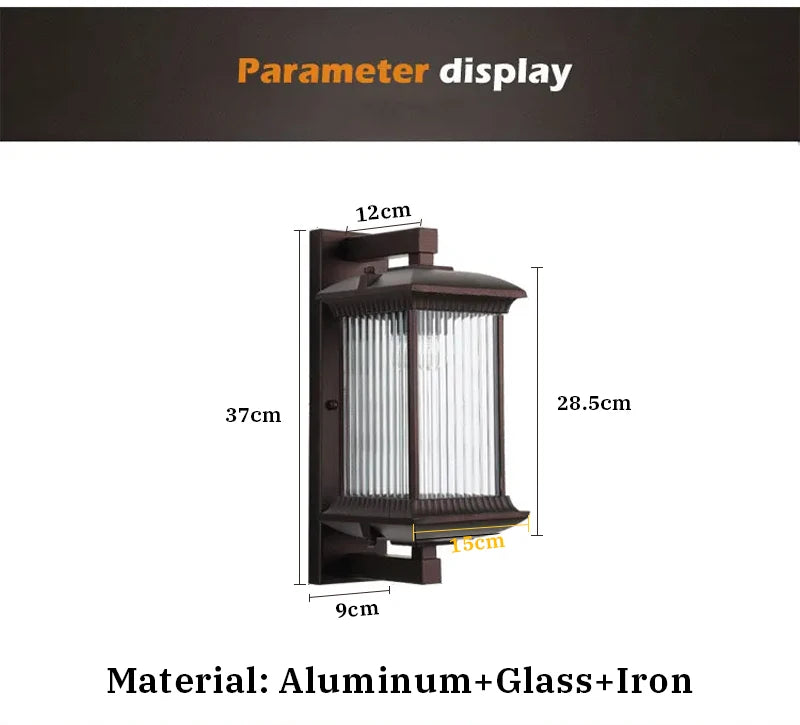 Outdoor Wall Lamps Aisle Wall Light IP54 Waterproof Corridor Balcony Modern New Chinese Villa Door Lights Porch Garden Gate Lamp