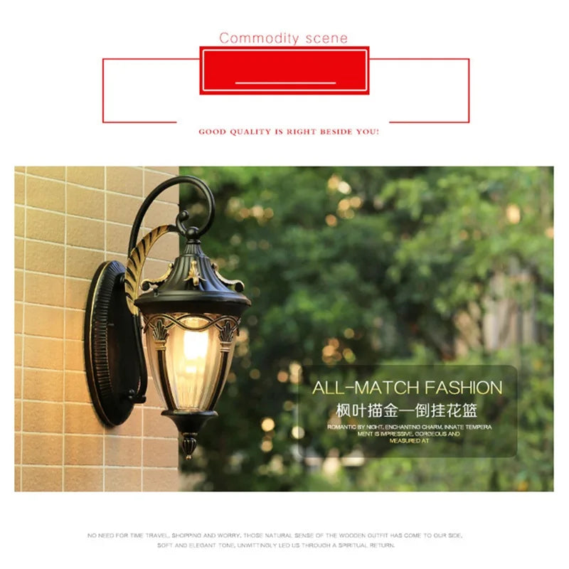 Outdoor Wall Lamp Classical Light Retro LED Sconces Waterproof ideal for  Decoration