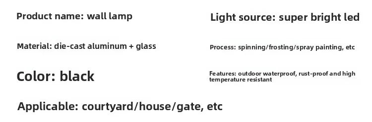 Outdoor Waterproof Wall Lamp For Garden Villa Gate Outdoor European-Style Courtyard Balcony Exterior Wall Lamp Retro Wall Lamp