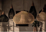 Japanese Wabi-Sabi Rattan Pendant Light - Hand-Woven E27 Boho Lamp for Restaurant Coffee Shop Dining Room Kitchen Island