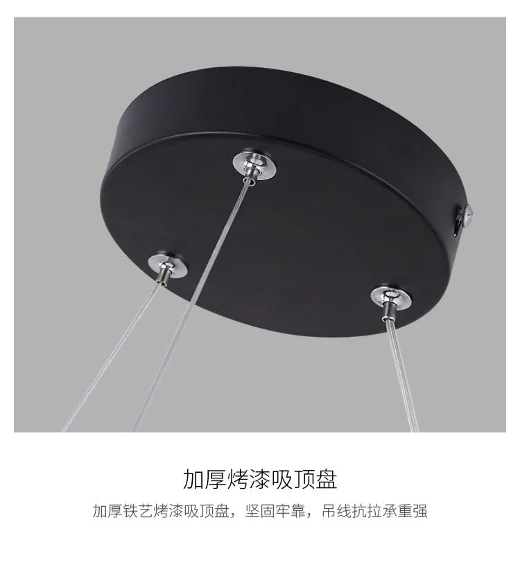LED round Ring Chandelier Industrial Style for Office Shop Lobby Circle Engineering Lighting Fixture