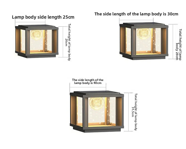 Solar Column Head Lamps Waterproof Courtyard Lamps Gate Pillar Lamps Wall Column Lamps Outdoor Villa Column Head Lamps