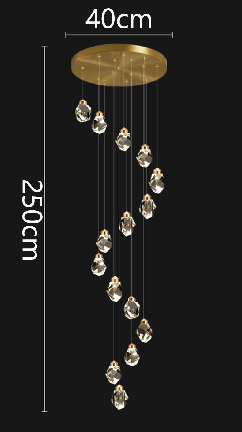 Modern home decoration crystal chandelier, stair Pendant lamp, living room Pendant lights, interior lighting