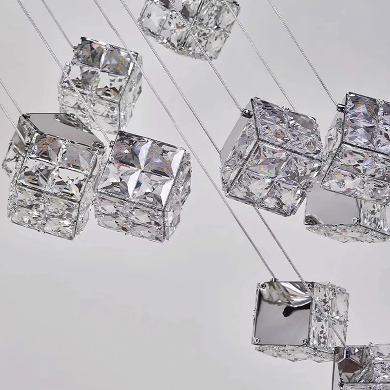 Modern home decoration crystal chandelier, stair Pendant lamp, living room Pendant lights, interior lighting