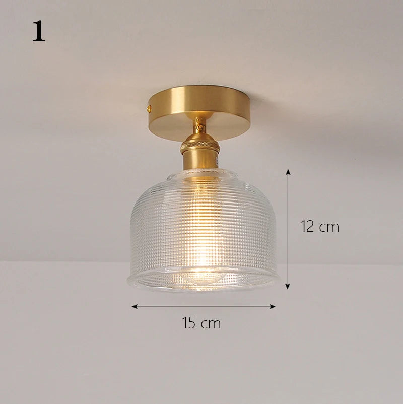 Modern Pendant Ceiling Lamp with Glass Shade for Kitchen Aisle Balcony Bedroom Home Art Deco Led Ceiling Lights Fixtures E27