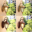 SANDIY Outdoor Wall Lights External Sconce Lamp LED Porch Luminaire Retro Balcony Patio Fence Lighting 220v 110v Glass Latern