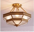 Semi-Flush Copper Ceiling Lamp Outdoor Style D46cm H35cm Living Room Atmosphere Simple Restaurant Balcony Study Ceiling Light