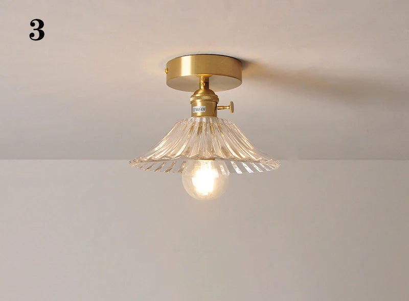 Modern Pendant Ceiling Lamp with Glass Shade for Kitchen Aisle Balcony Bedroom Home Art Deco Led Ceiling Lights Fixtures E27