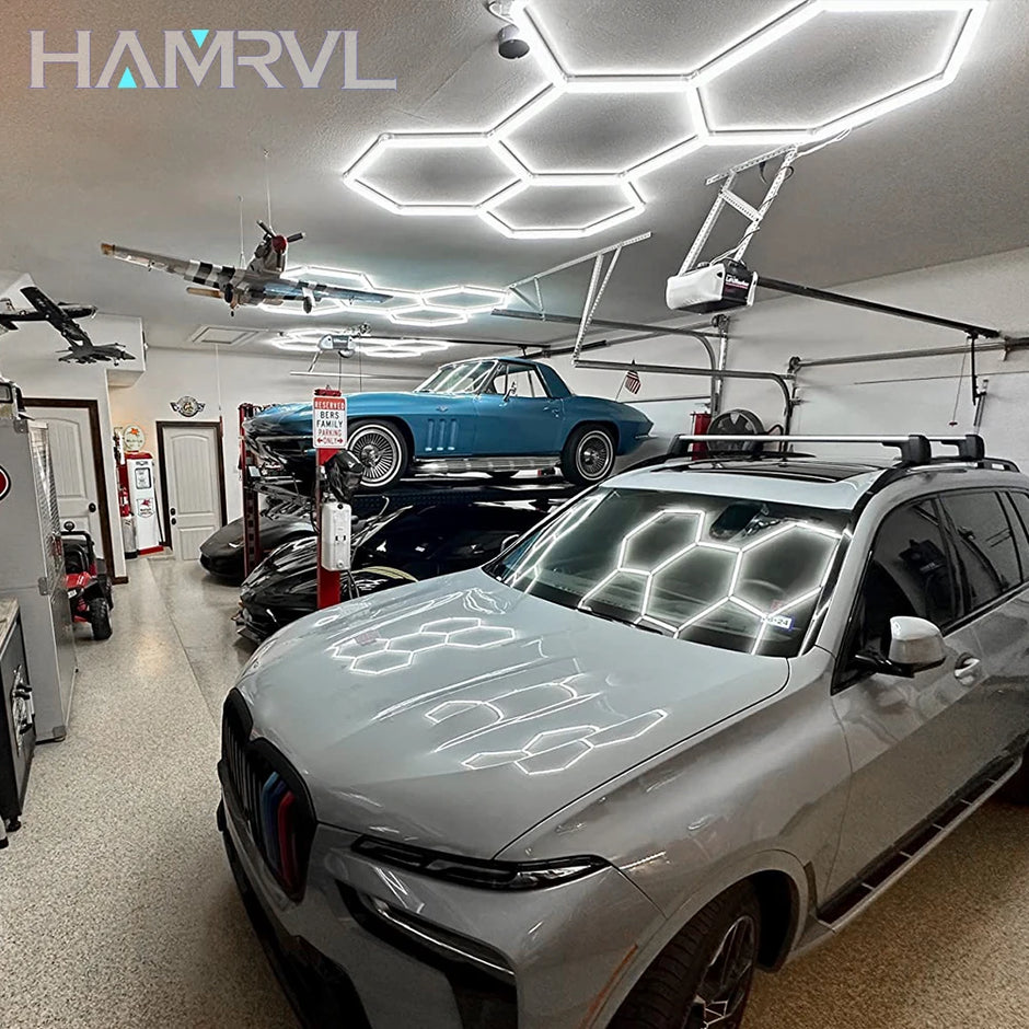 DIY Hair Salon Barbecue Shop Gym Bar Car Showroom 6000-6500k Garage Workshop Ceiling Light Honeycomb Tube Hexagonal LED Lighting