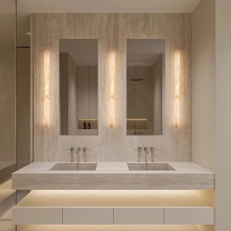 LED Spanish Imported Natural Marble Wall Lamp Designer Style Villa Living Room Hotel Bedroom Bedside Wall Lamp Indoor Home Decor