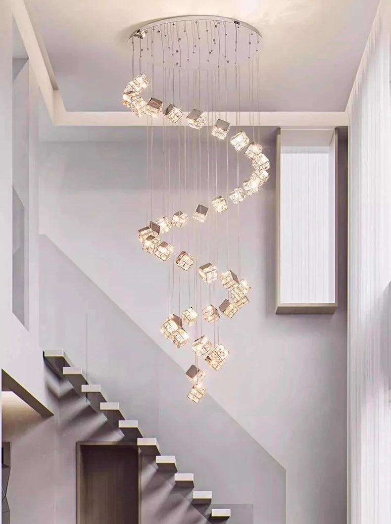 Modern home decoration crystal chandelier, stair Pendant lamp, living room Pendant lights, interior lighting