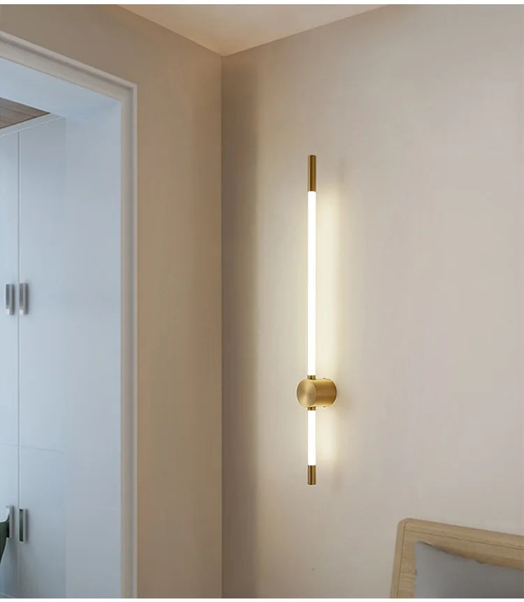Modern LED Long Wall Lights for Bedroom Lighting Living Room Background Decorate Stairs Lamp Hotel Black Gold Sconce Fixtures