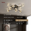 Light Luxury All Copper Living Room Ceiling Lamp, High-end Crystal Lamp, Creative Bedroom Lamp, Minimalist Dining Room Lamp