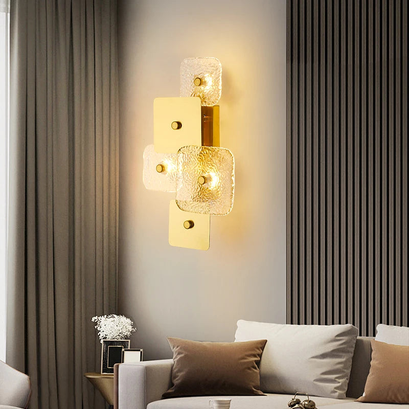 Light living room background wall large wall lamp designer staircase entrance personalized sofa bedroom bedside lamp