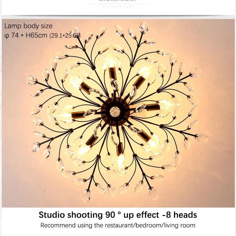 VIOLET Modern Crystal Ceiling Light American Country LED Creativity Living Room Dining Room Bedroom Coffee shop clothing store