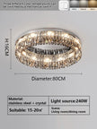 Light Luxury Crystal Ceiling Light Round LED Lamp 2025 New Post-modern Design Upscale Lighting Fixture for Living Room Bedroom