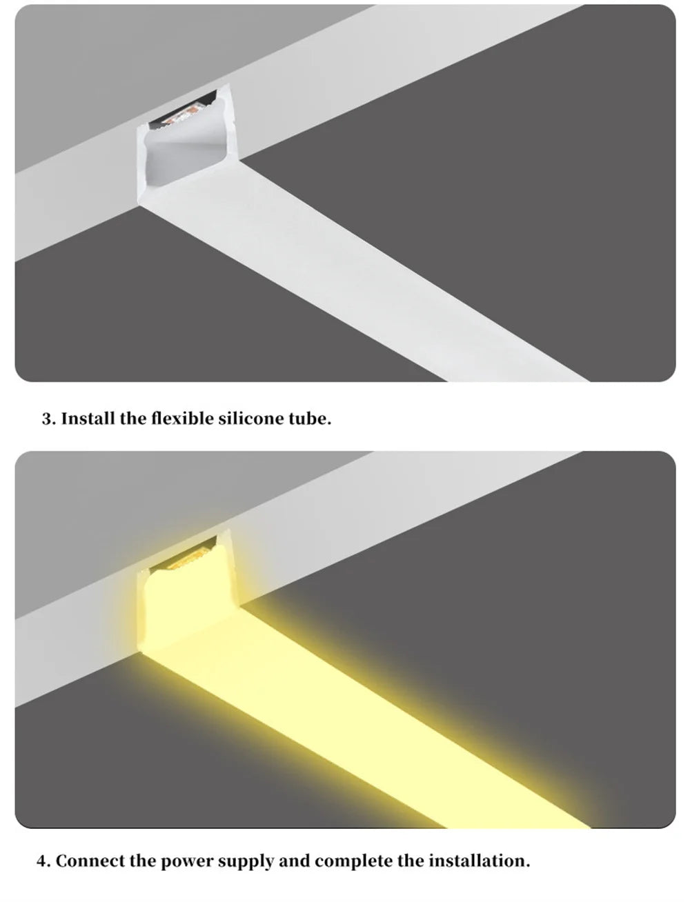 1-10M LED Neon Rope Tube Recessed Silicone Diffuser Channel For WS2811 RGB Indoor Decor Outdoor Waterproof Flexible Strip Light