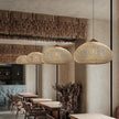Japanese Wabi-Sabi Rattan Pendant Light - Hand-Woven E27 Boho Lamp for Restaurant Coffee Shop Dining Room Kitchen Island