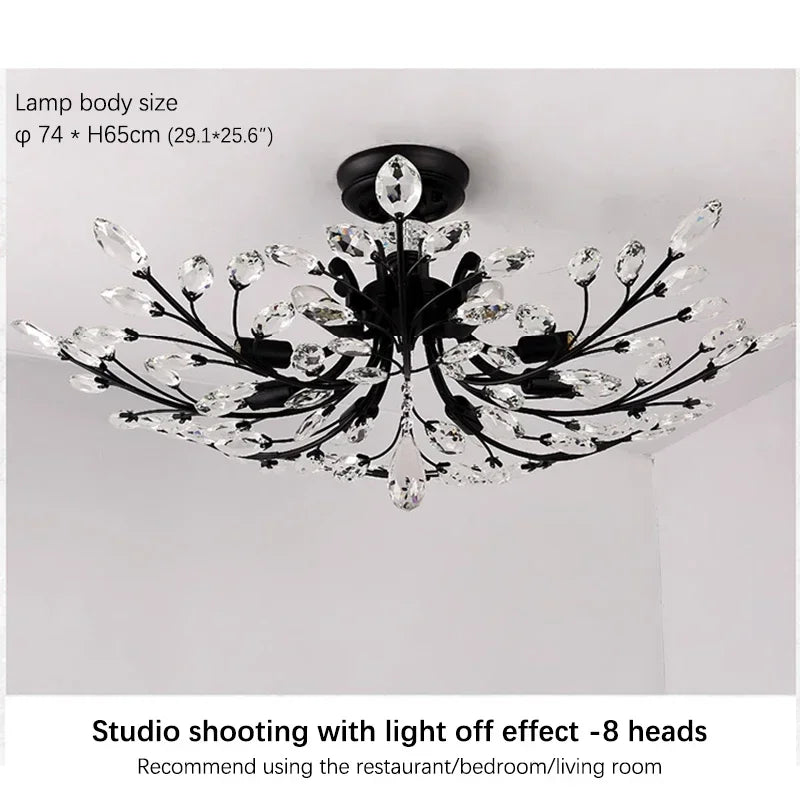 VIOLET Modern Crystal Ceiling Light American Country LED Creativity Living Room Dining Room Bedroom Coffee shop clothing store