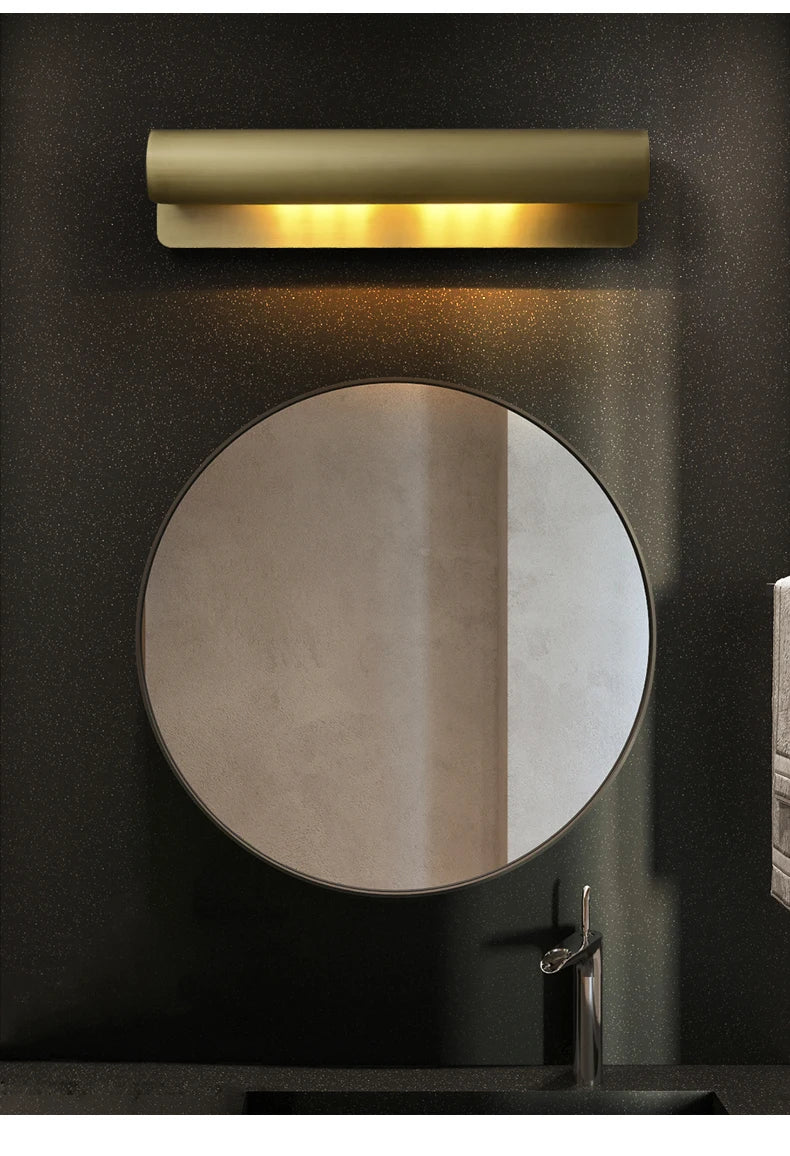 Post-Modern Designer Wall Lamp Minimalist Creative Living Room Hong Kong Style Light Luxury Copper Bedroom Decorative Wall Light