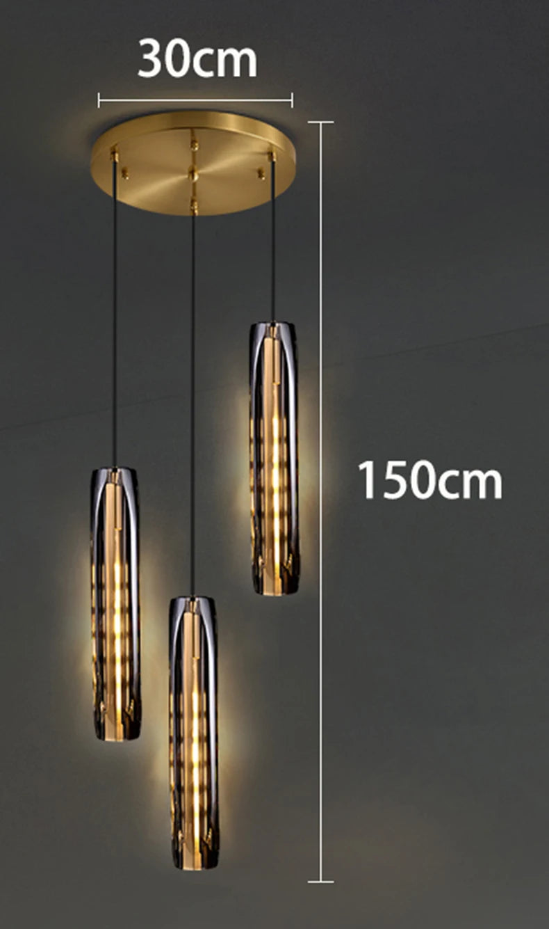 Nordic Minimal LED Pendant Lights Tubes Shaped Chandeliers Home Decor Dinning Living Rooms Villa Island Counter Lighting Fixture