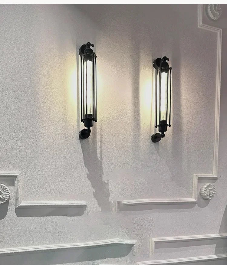 American Flute Wall Lamp Unique LOFT Restaurant Bar Grill Hallway Iron Wall Light Rustic Industrial Decor Edison Bulb Fixture