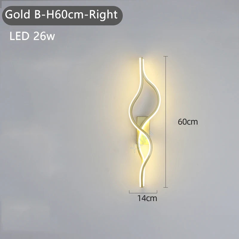 Modern Living Room Long Wall Lights with Anlter Design Gold Black TV Background Decorative Wall Lamp for Bedroom Remote Control