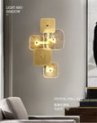 Modern Gold Full Copper Glass Living Room Wall Lamps Hotel Lobby Aisle Villa Bathroom Bedroom Home Art Deco Wall Lights