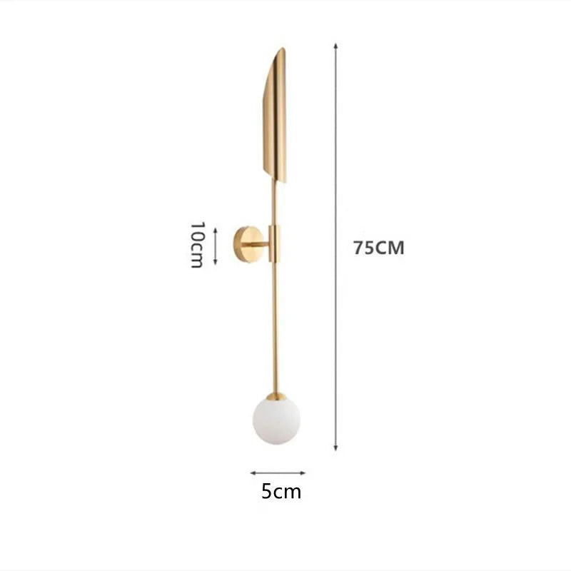 Moderm Luxury Single Double Head Wall Lamp Golden Lnclined Tube Wall Light Mirror Light Stair Living Room Bedroom Deco Luminaire