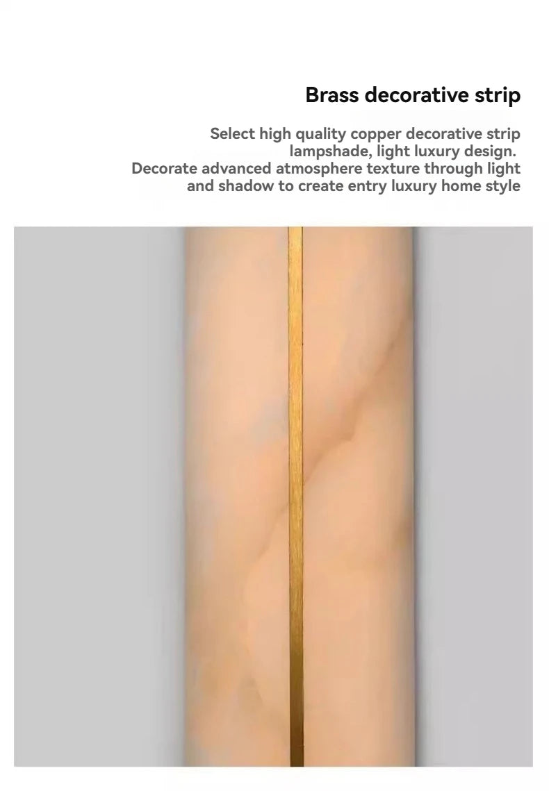 Italian Wall Lamp Natural Marble Bedside LED Light for Bedroom Villa Entryway Hallway Living Room Indoor Decorative Lighting