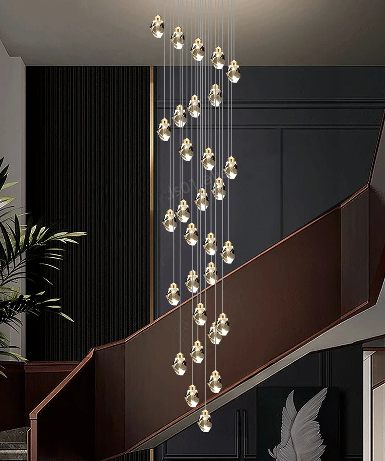 Modern home decoration crystal chandelier, stair Pendant lamp, living room Pendant lights, interior lighting