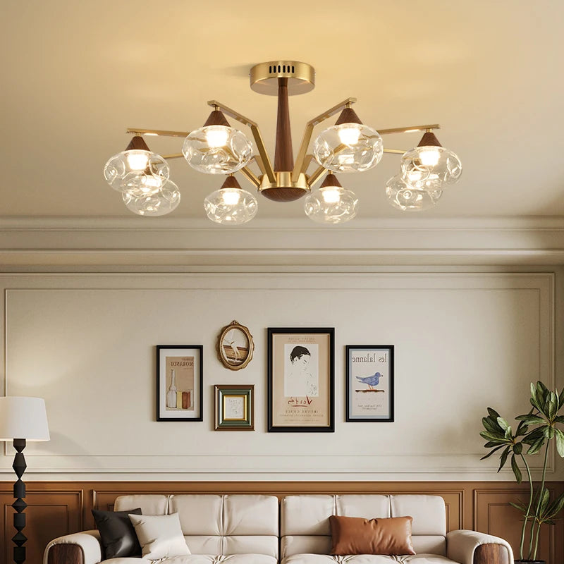 Modern LED Glass Ball Chandeliers Living Room Dining Table Salon Chandelier Bedroom Ceiling Chandelier Home Decoration Lighting