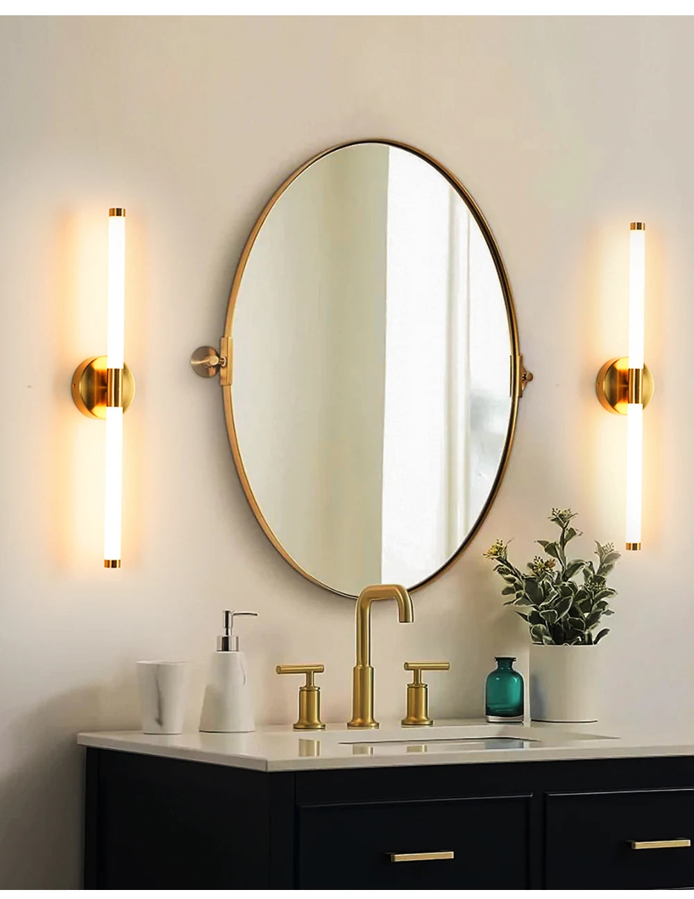 Designed Led Wall Lamp 400 550mm Wall Light Sconces Double Lampshade Up Down Bathroom Wall Lighting Fixture Golden Picture Light