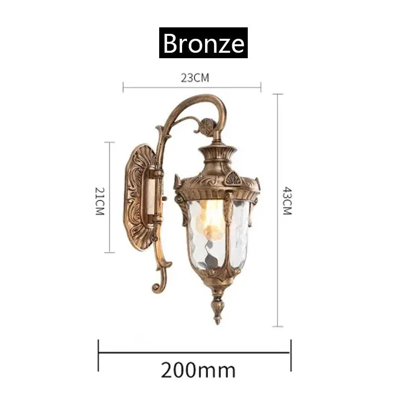 Europe Outdoor Wall Light Retro Garden Yard Porch Lamp Residential Balcony Exterior Waterproof Lighting E27 Glass Fixtures