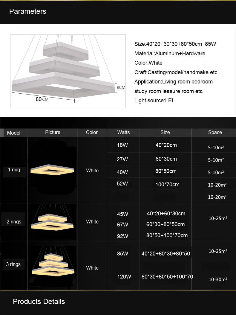 Free Shipping Modern Led Pendant Lights for Dining Room Living Room Rectangle Acrylic Led Pendant Lamp Fixture Lamparas Modernas