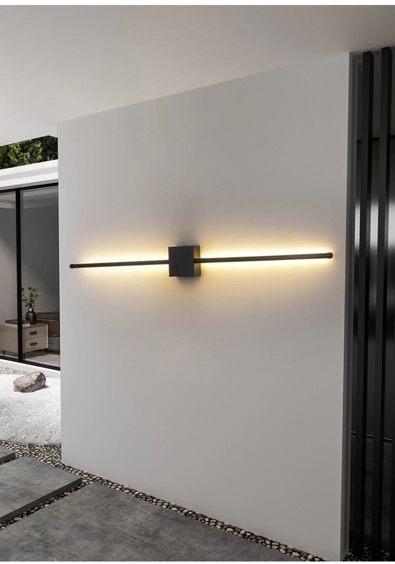 Modern LED Wall Lamp Minimalist Led Light Bedroom Bedside Long Strip Wall Sconces Living Room Sofa Home Indoor Lighting Fixture
