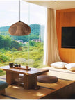 Japanese Wabi-Sabi Rattan Pendant Light - Hand-Woven E27 Boho Lamp for Restaurant Coffee Shop Dining Room Kitchen Island